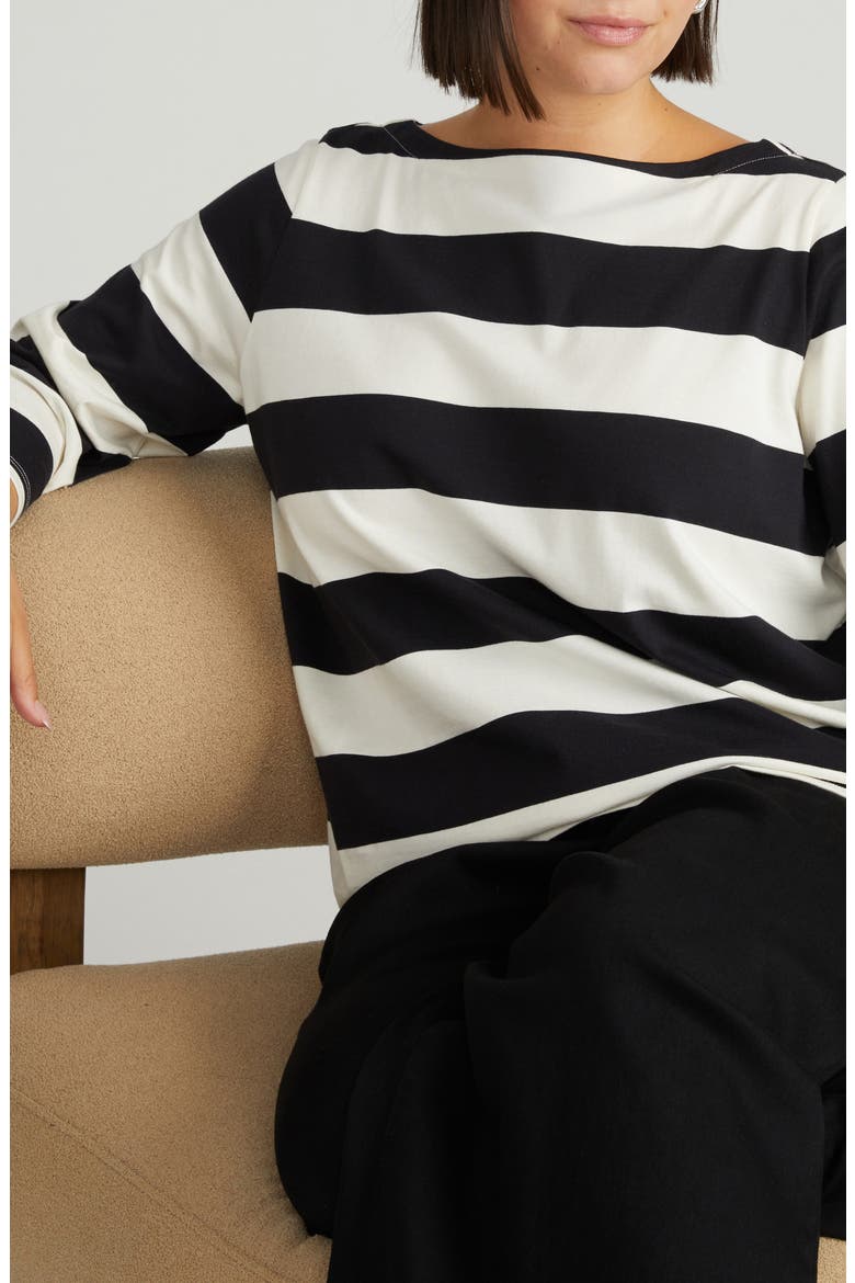 Belle Breton Stripe Top, Alternate, color, ECRU/ BLACK RUGBY STRIPE