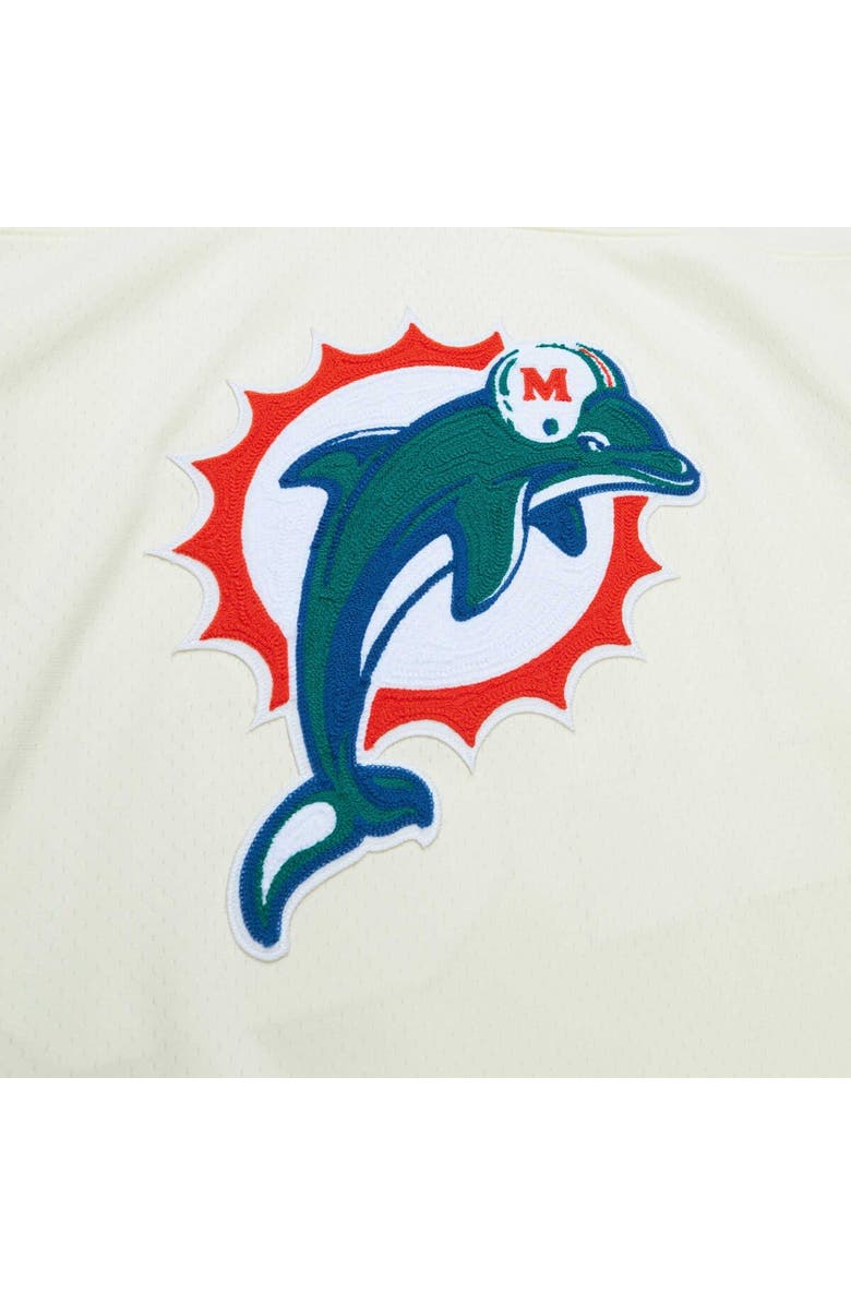 Mitchell & Ness Men's Mitchell & Ness Dan Marino Cream Miami Dolphins Chainstitch Legacy Jersey, Alternate, color,