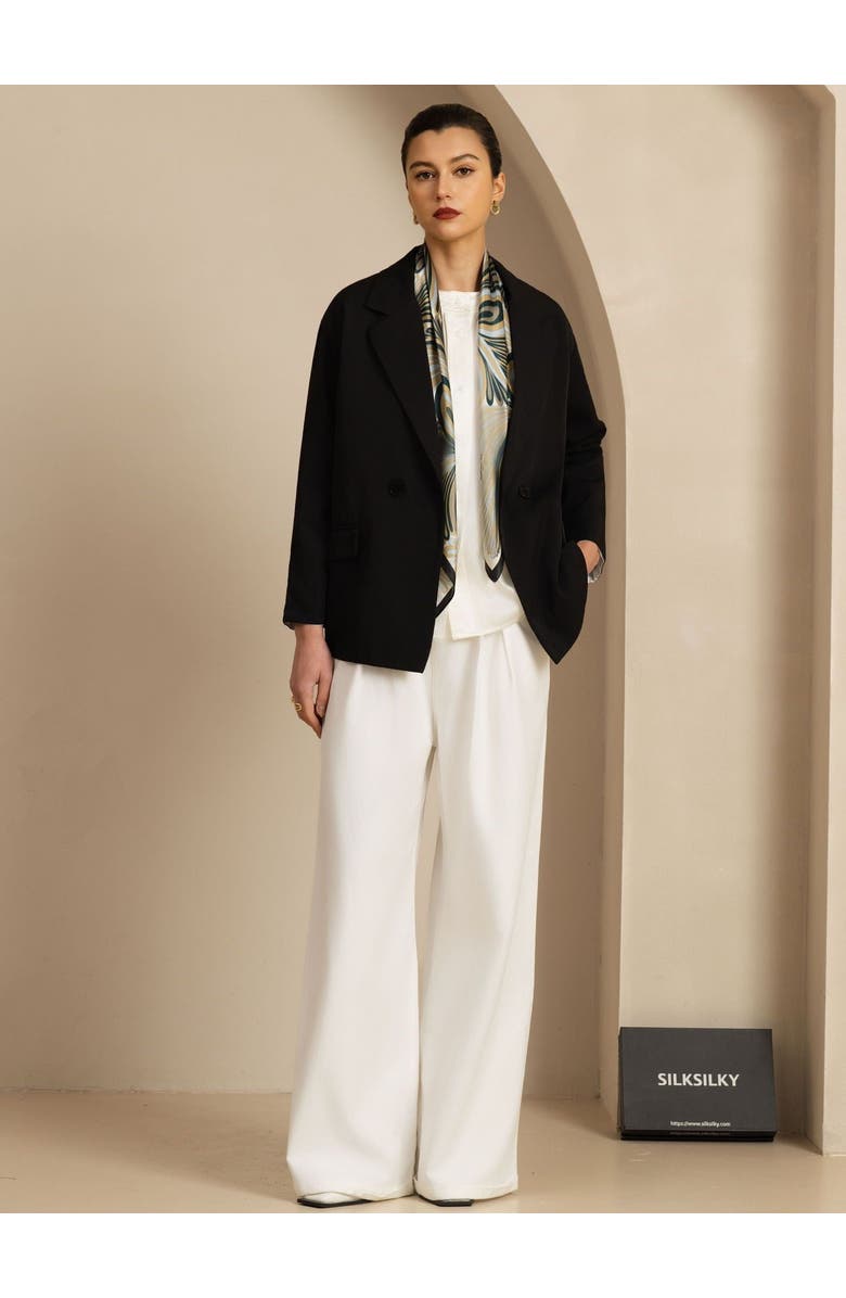 SILKSILKY Pure Silk Abstract Floral Pattern Square Scarf, Alternate, color, Multi