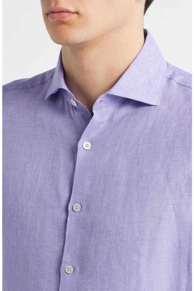 Regular Fit Linen Button-Up Shirt, Alternate, color, LIGHT PURPLE