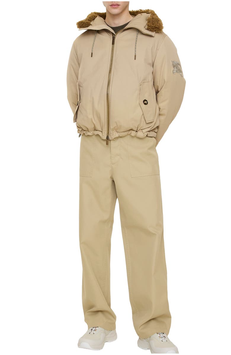 Burberry Gabardine Trousers, Main, color, Dune Beige