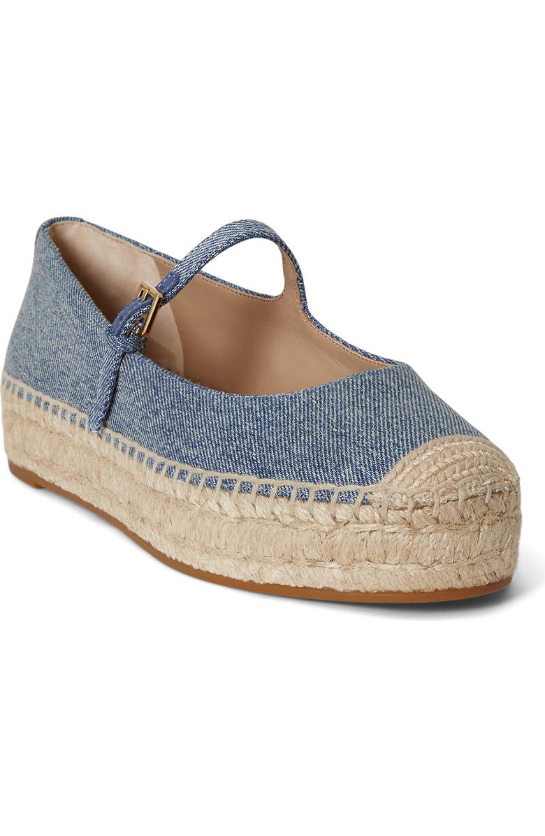 Lauren Ralph Lauren Luize Mary Jane Platform Espadrille, Main, color, Blue
