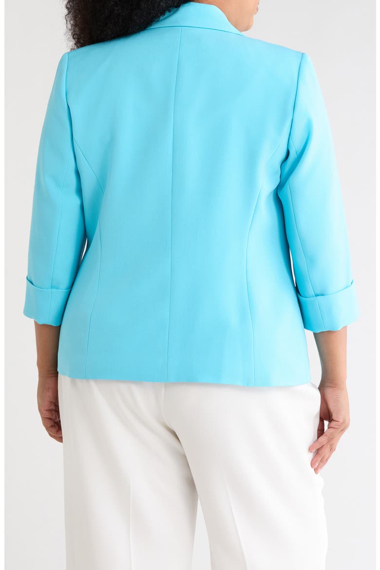 Solid Woven Blazer, Alternate, color, AQUA OASIS