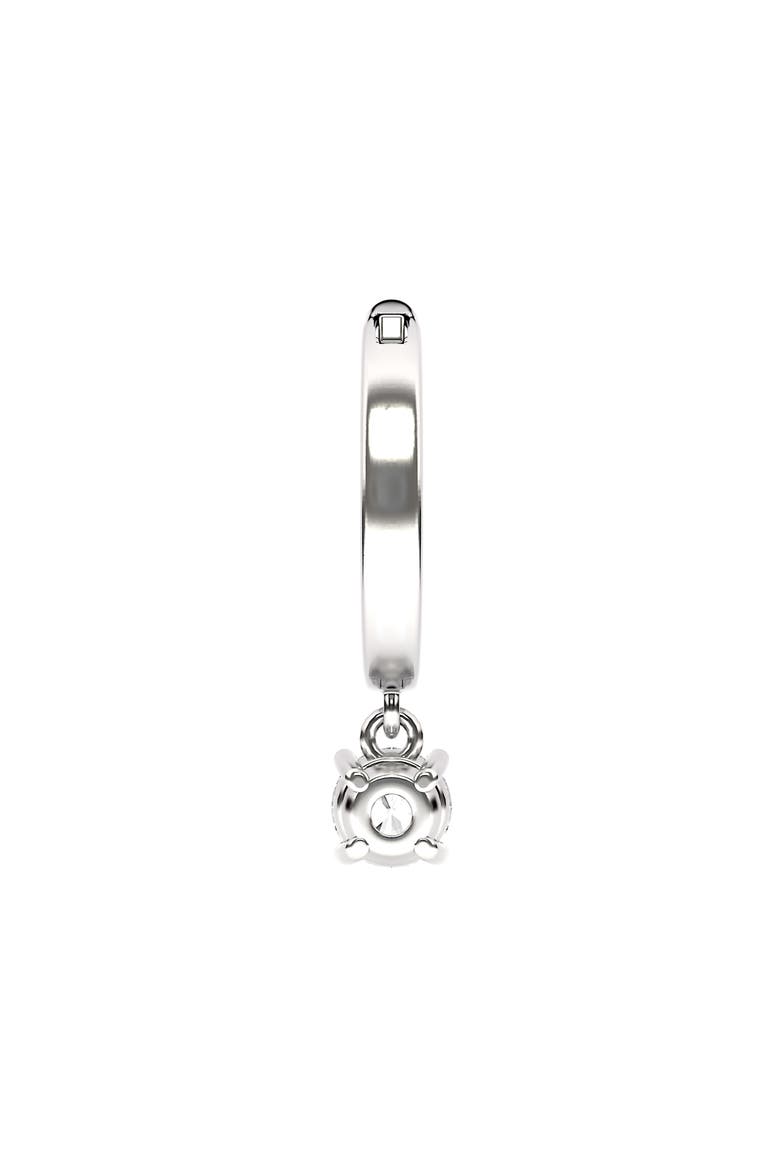 Lab Created Diamond Drop Huggie Hoop Earrings, Alternate, color, 18K WHITE GOLD