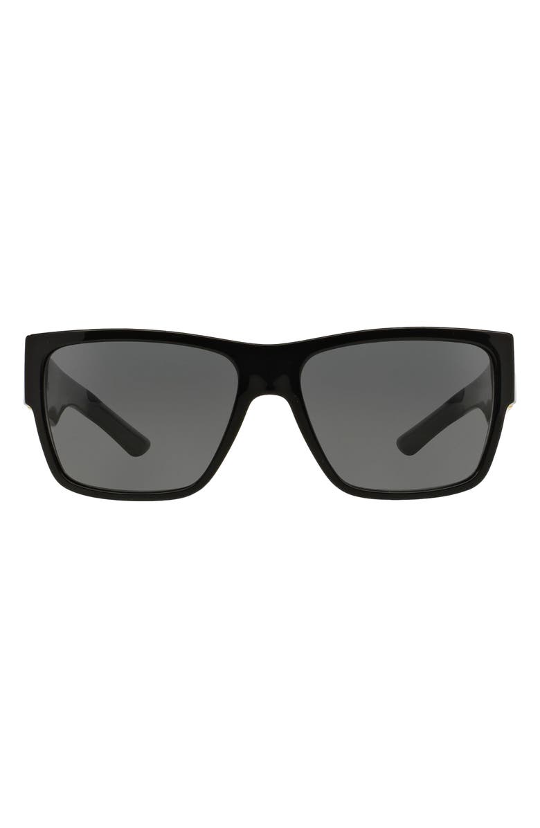 Versace 59mm Square Sunglasses, Main, color, Black/ Grey Solid