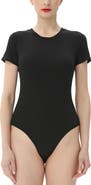 Kimi & Kai Women's Crew Neck Basic Bodysuit