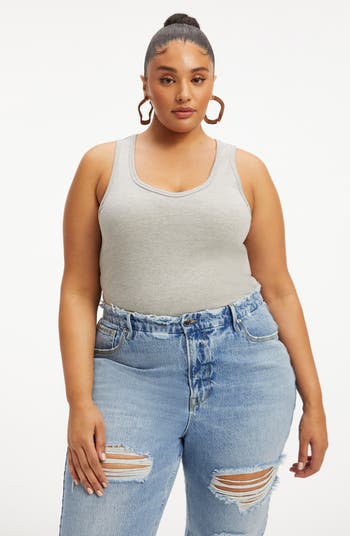 Fitted Rib Scoop Neck Tank