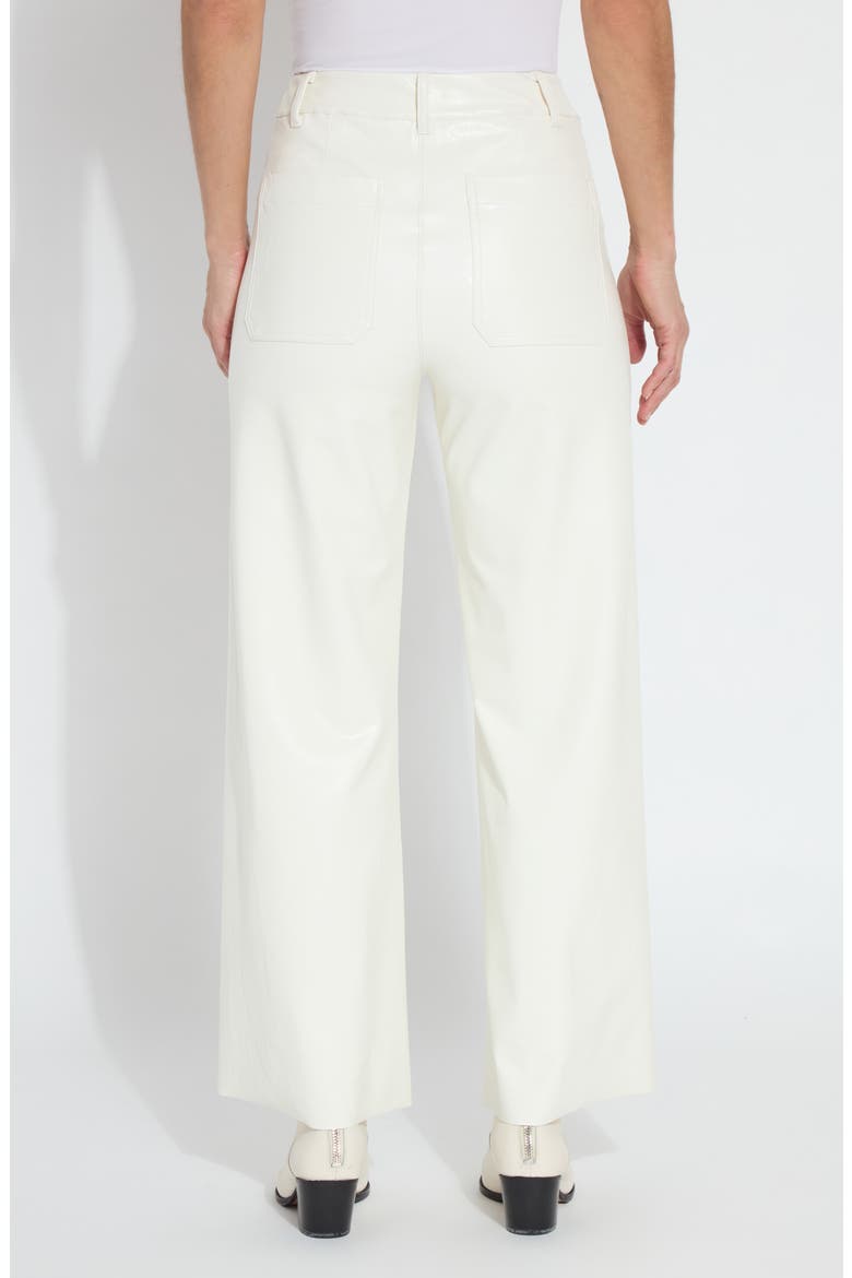 High Waist Faux Leather Wide Leg Pants, Alternate, color, SNOW WHITE