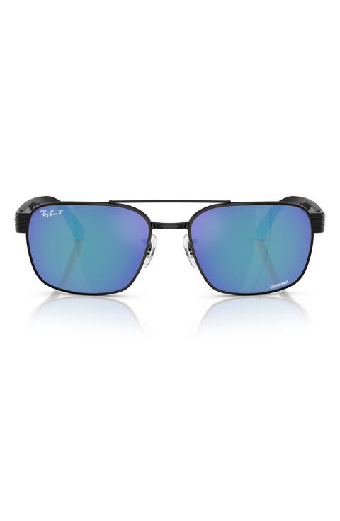 Chromance 61mm Polarized Square Sunglasses