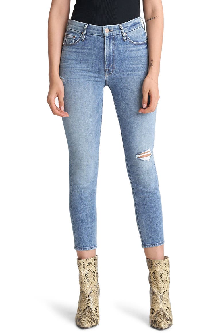 The Looker Ripped High Waist Crop Skinny Jeans, Main, color, LETS KICK IT