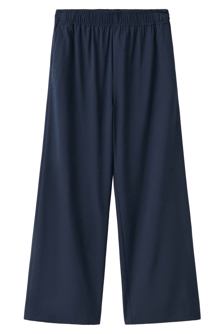 Marker Elastic Waist Wide Leg Pants, Alternate, color, NAVY