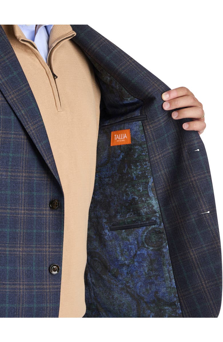 Tallia Big & Tall Multi Plaid Sport Coat, Alternate, color, Navy