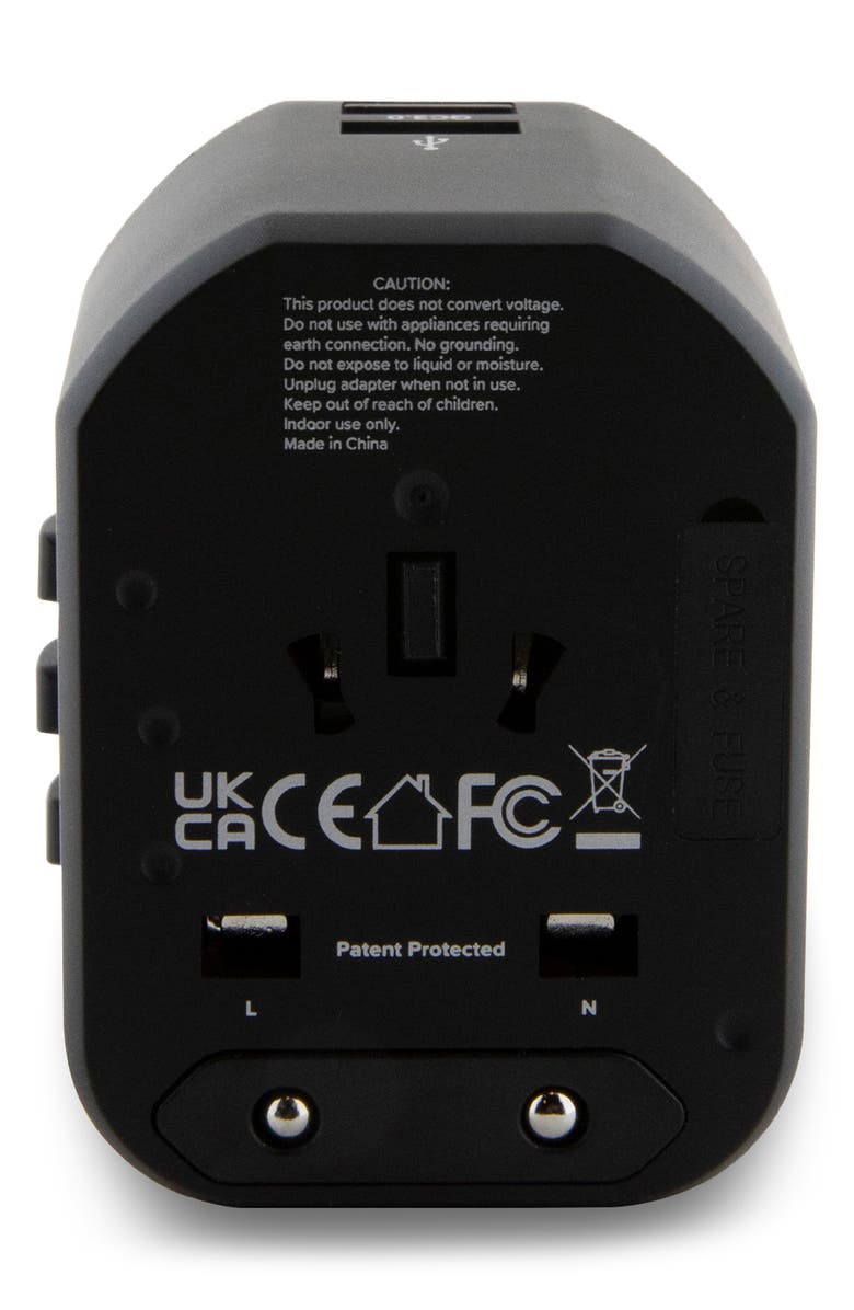 TUMI Travel Adapter with Case, Alternate, color, Black