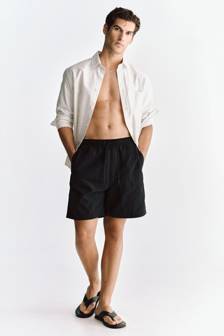 Short Swim Shorts, Main, color, Black
