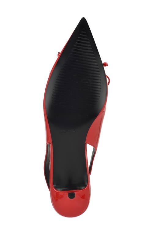 Nine West Evaa Slingback Pointed Toe Kitten Heel Pump In Red