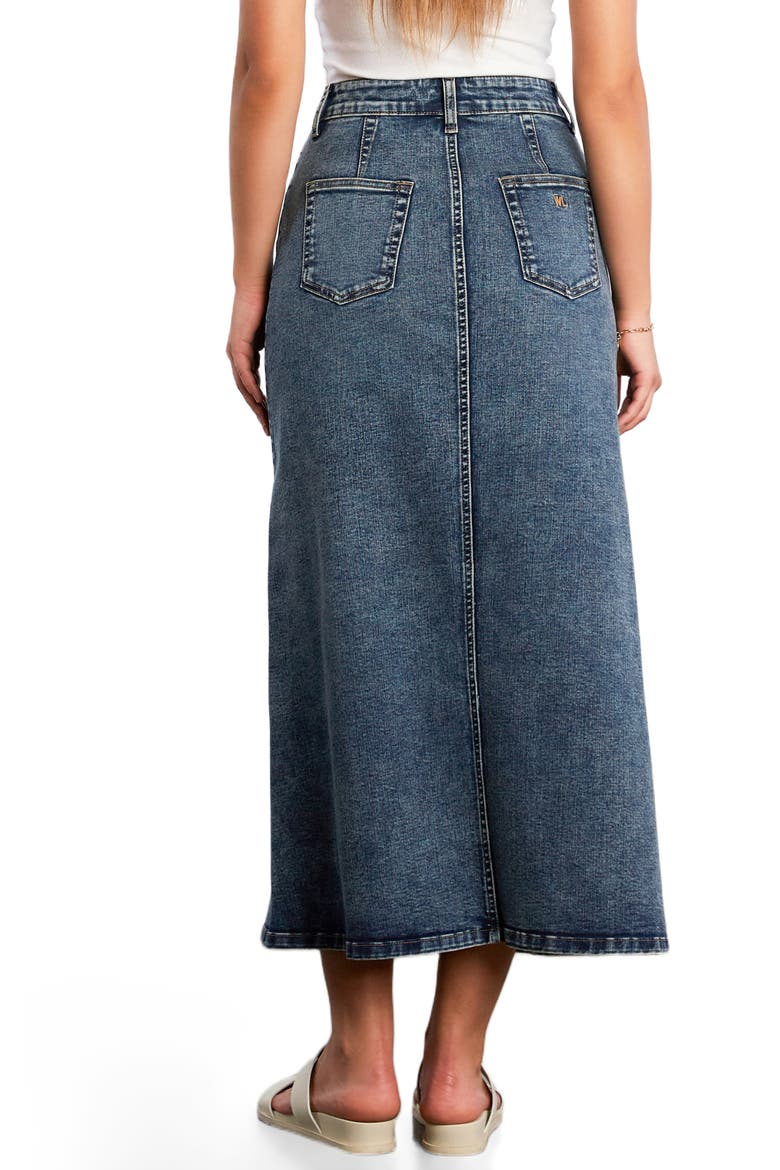 Denim Maxi Skirt, Alternate, color, DIRTY BLUE