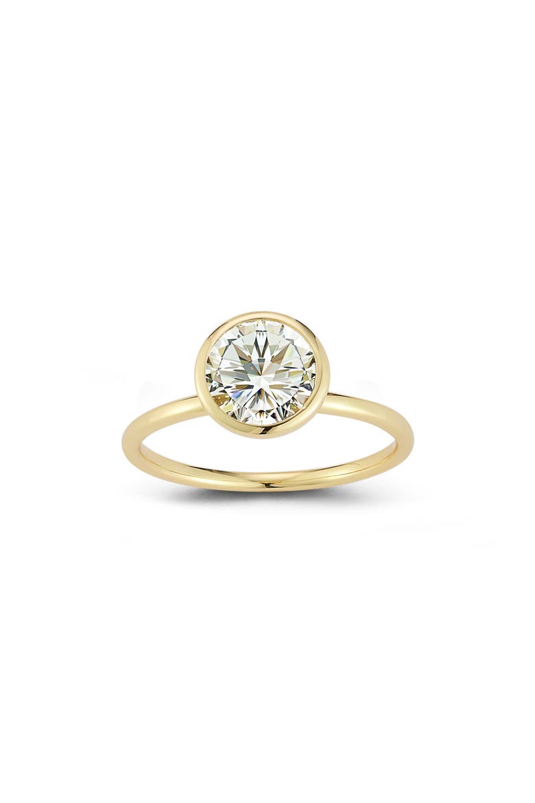 Round Moissanite Solitaire Ring, Main, color, GOLD