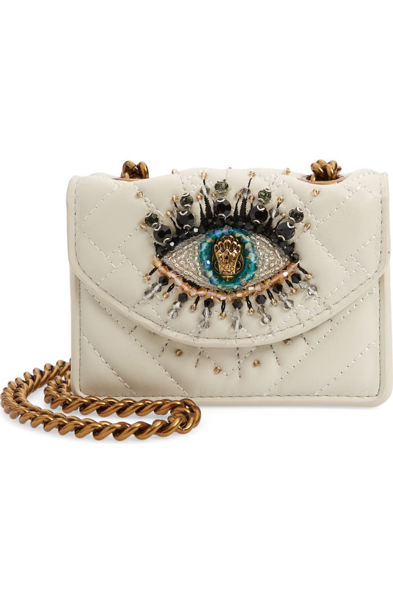 Kurt Geiger London Micro Kensington Eye Quilted Leather Crossbody Bag, Main, color,
