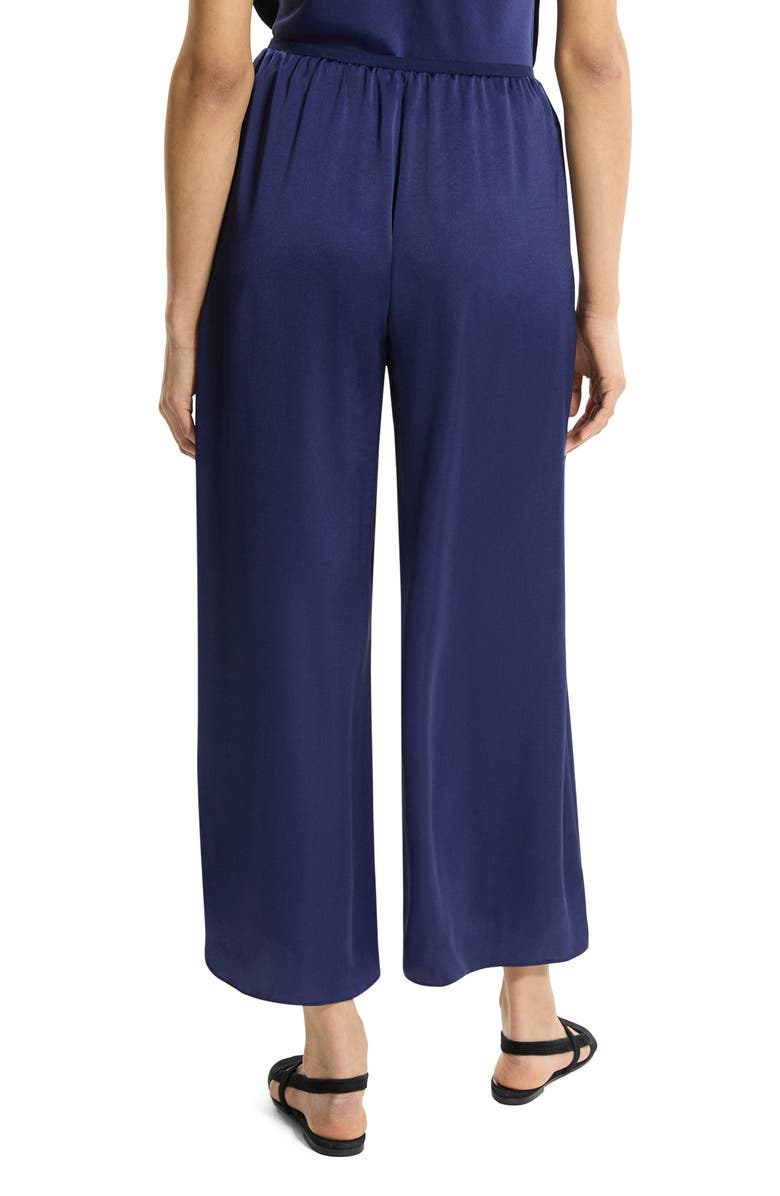 Theory Fluid Satin Crop Pants, Alternate, color, Sapphire Navy