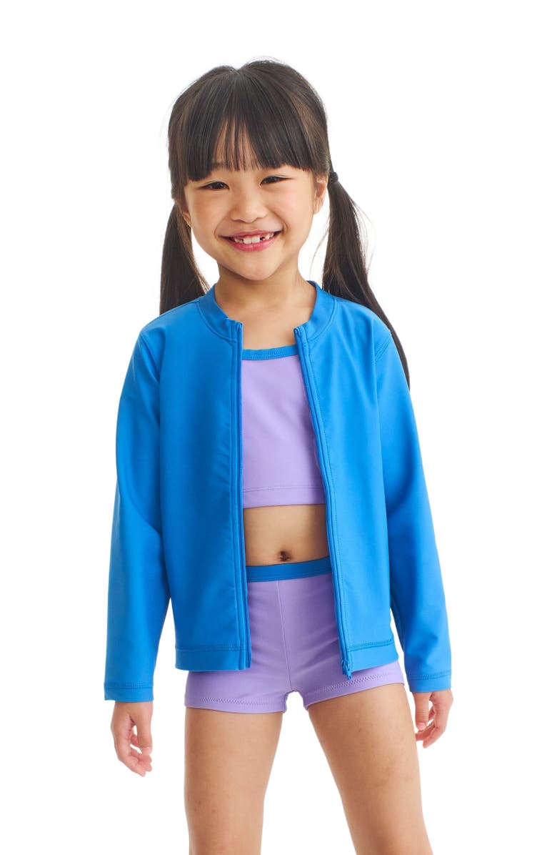 Primary Kids Long Sleeve Full-Zip Rash Guard, Alternate, color, Blueberry