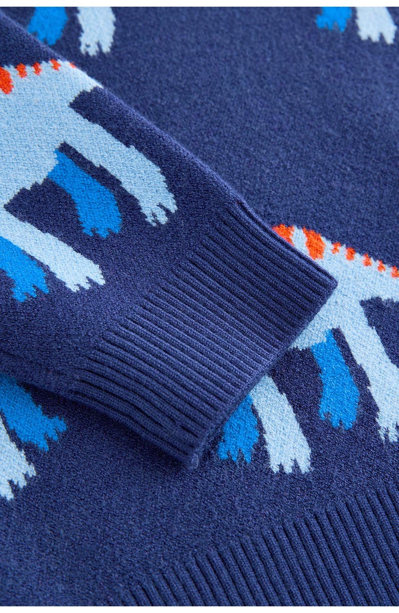 NEXT Kids' Dinosaur Jacquard Crewneck Sweater, Alternate, color, Blue