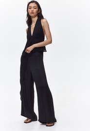 H&M Wrap-detail Satin Trousers