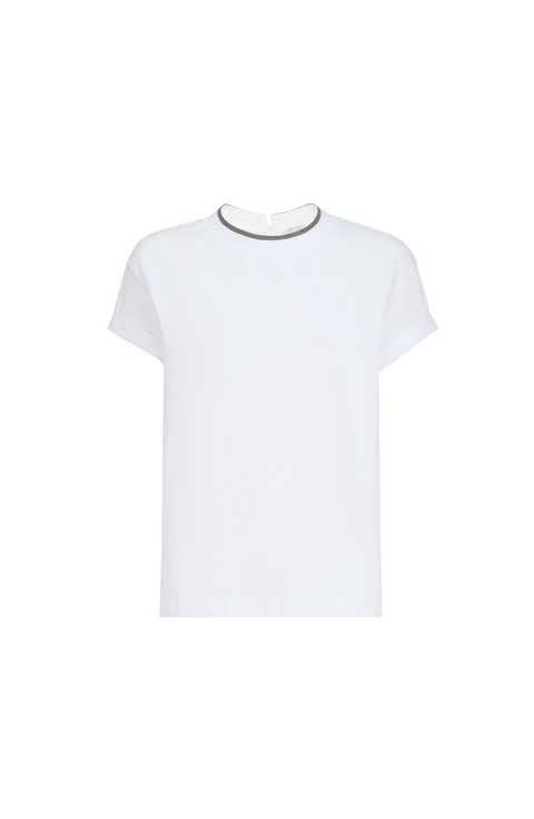 T-shirt with Precious Faux Layering