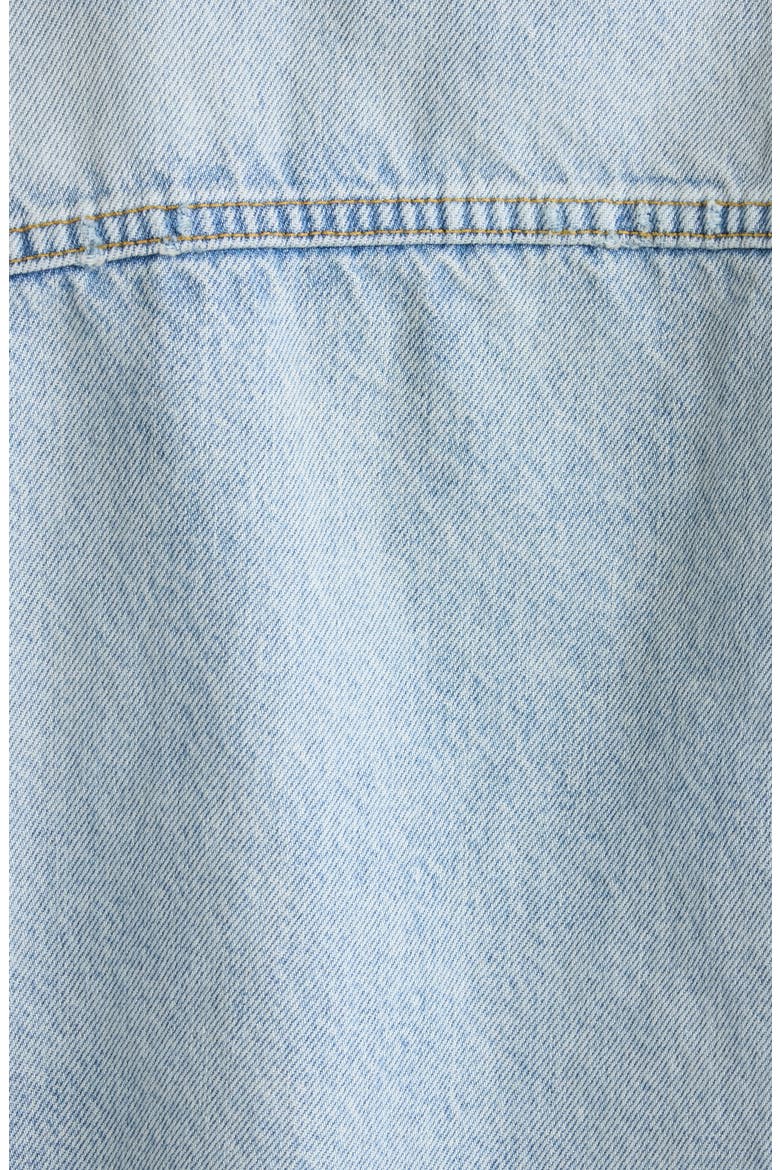 Standing Collar Boxy Denim Jacket, Alternate, color, 4020 BLEACH LIGHT BLUE