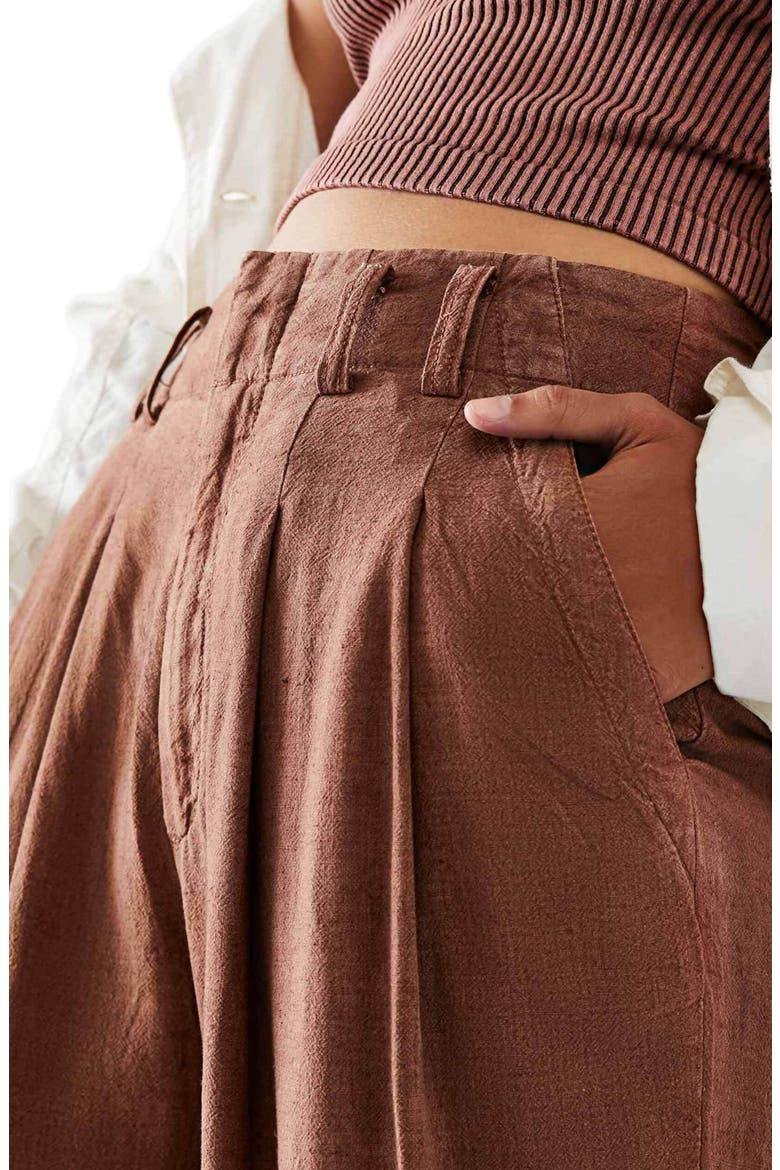 Calla Pleated Trousers, Alternate, color, COGNAC