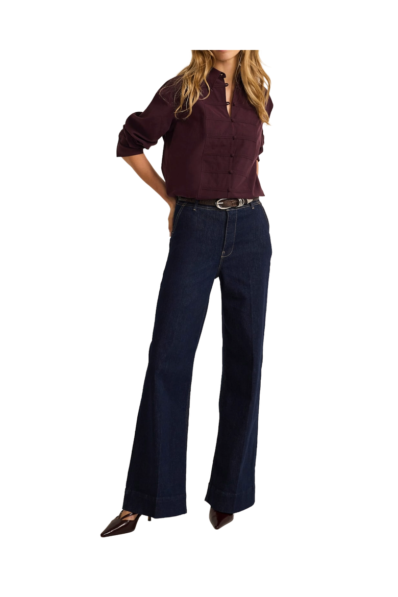 Cotton Blend Knot Button Shirt, Alternate, color, Burgundy