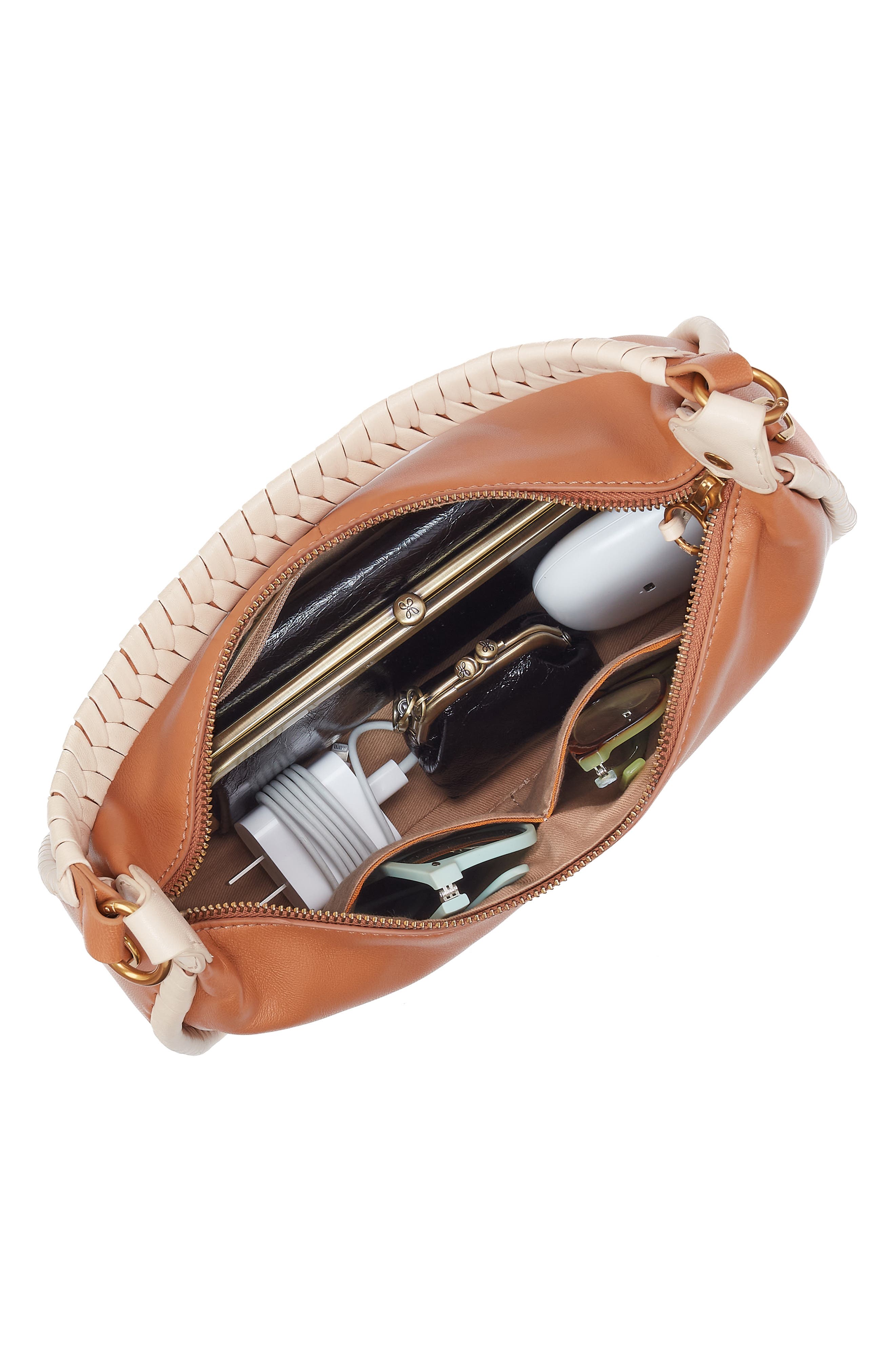 HOBO Mia Leather Crescent Hobo, Alternate, color, Warm Cashew