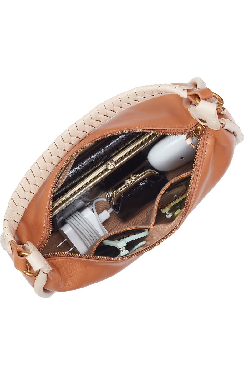 HOBO Mia Leather Crescent Hobo, Alternate, color, Warm Cashew