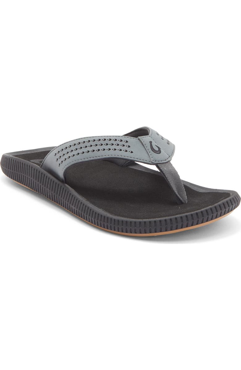 OluKai Ulele Flip Flop, Main, color, Dark Shadow / Lava Rock