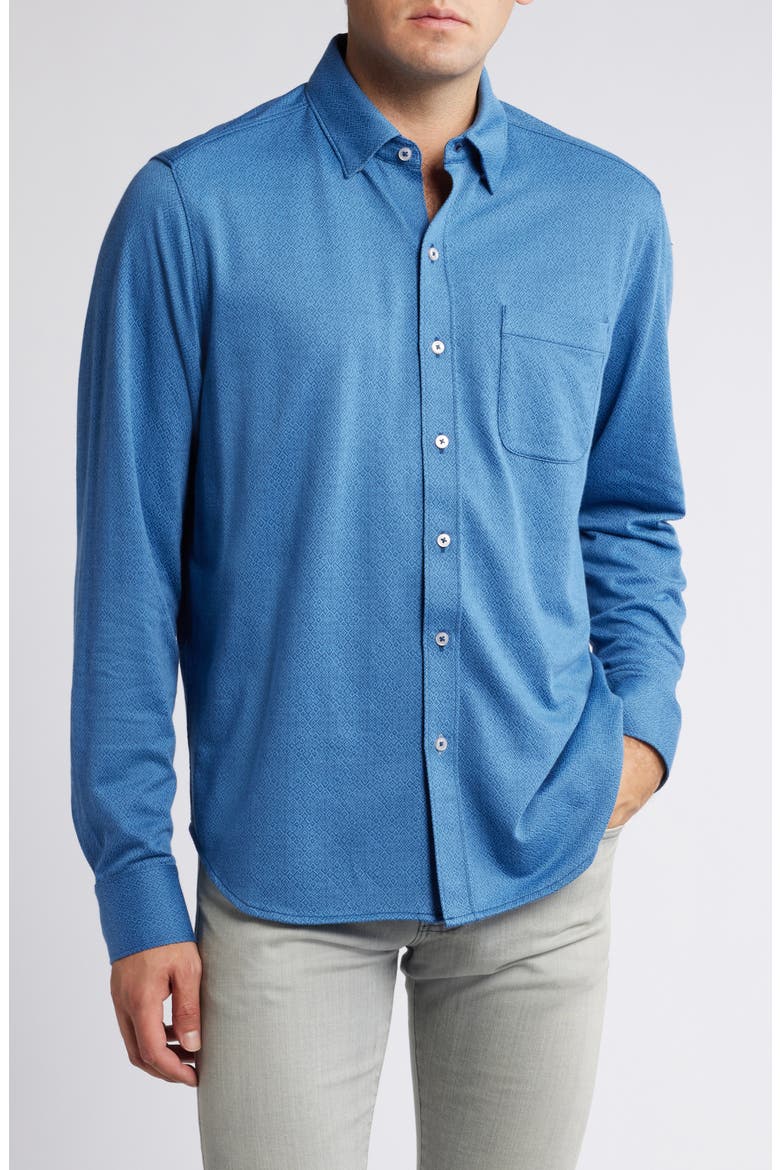 San Lucio Diamond Isles Stretch Button-Up Shirt, Main, color, HAWAIIAN