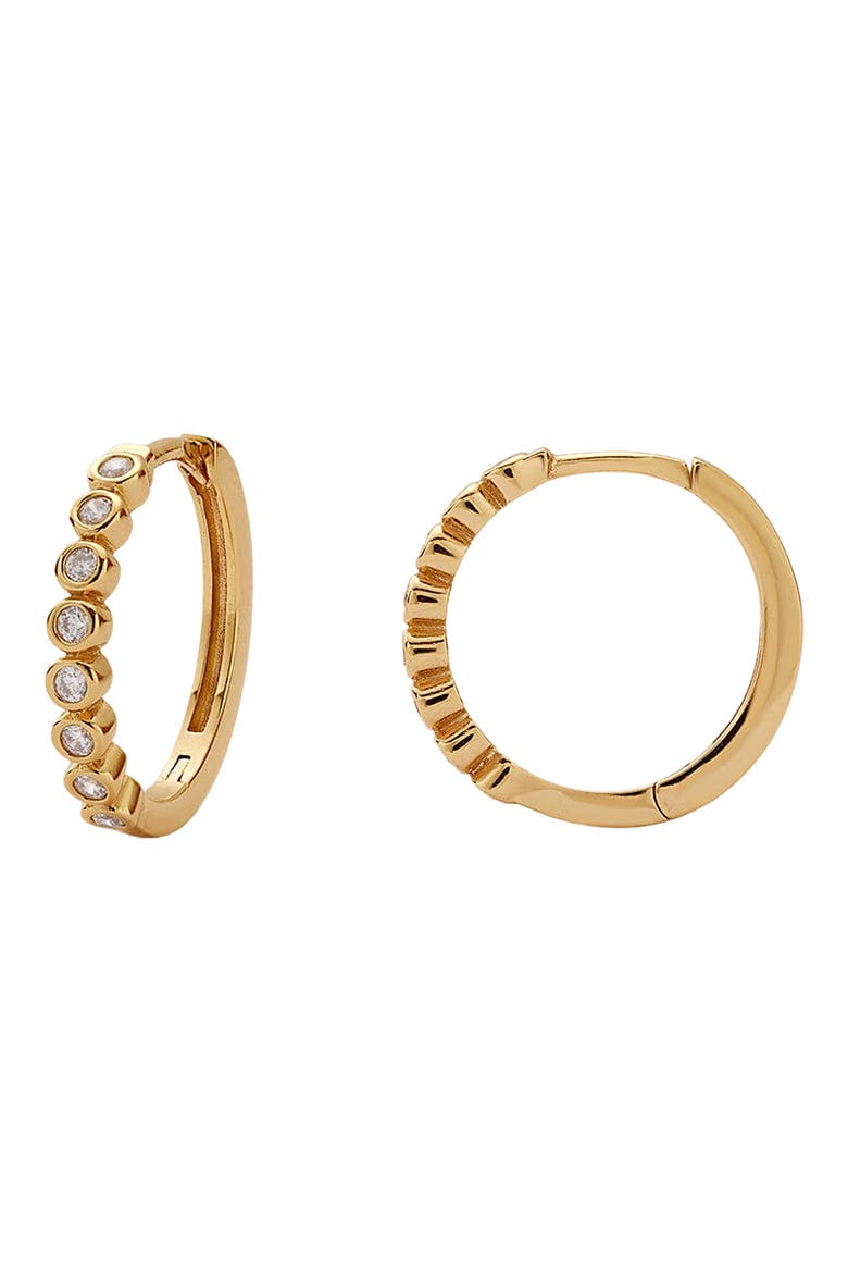 Poppy Cubic Zirconia Hoop Earrings, Main, color, GOLD VERMEIL