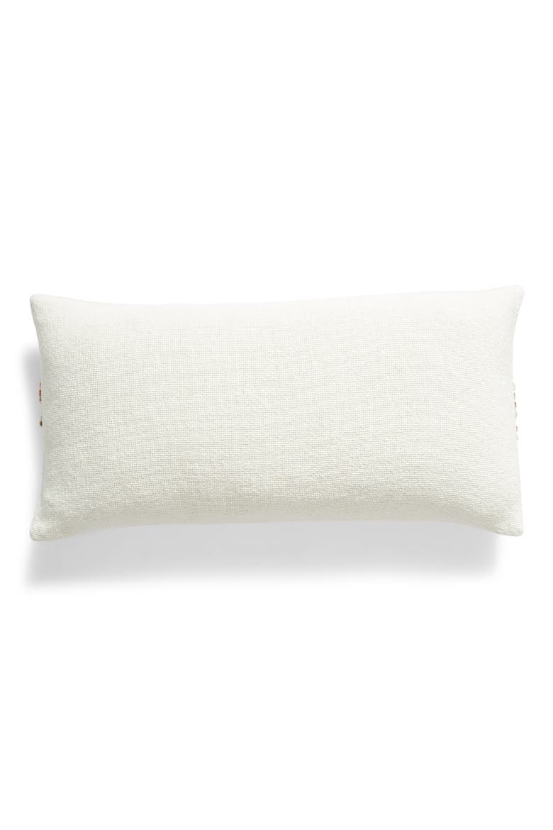 Embroidered Cotton Blend Accent Pillow, Alternate, color, IVORY EGGNOG