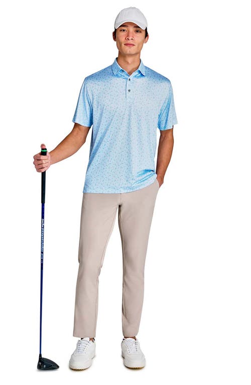 Construct Scattered Golf Ball & Cactus Polo In Lt Blue