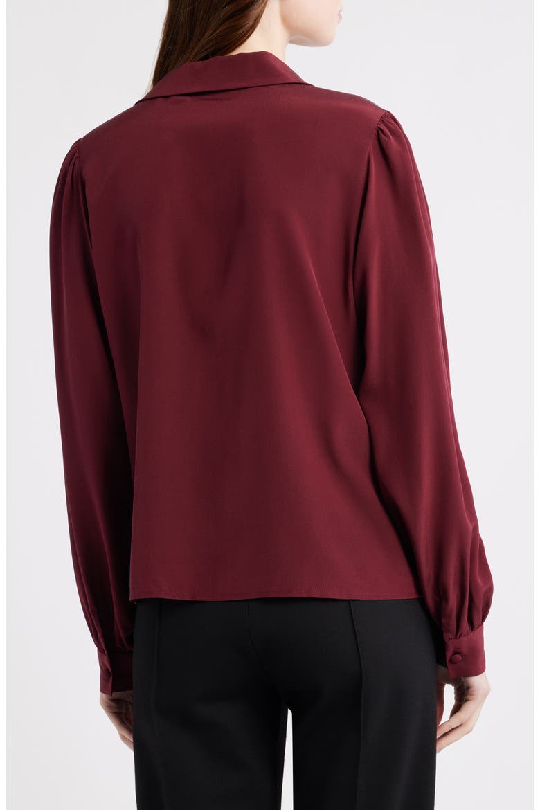 Staple Silk Button-Up Shirt, Alternate, color, PINOT