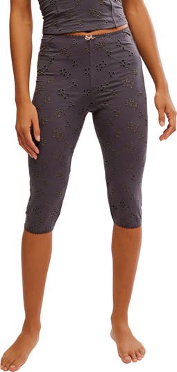 Full Bloom Eyelet Pajama Capri Pants