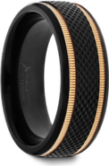 Larson Jewelers Baroque Titanium Diamond Pattern Wedding Ring