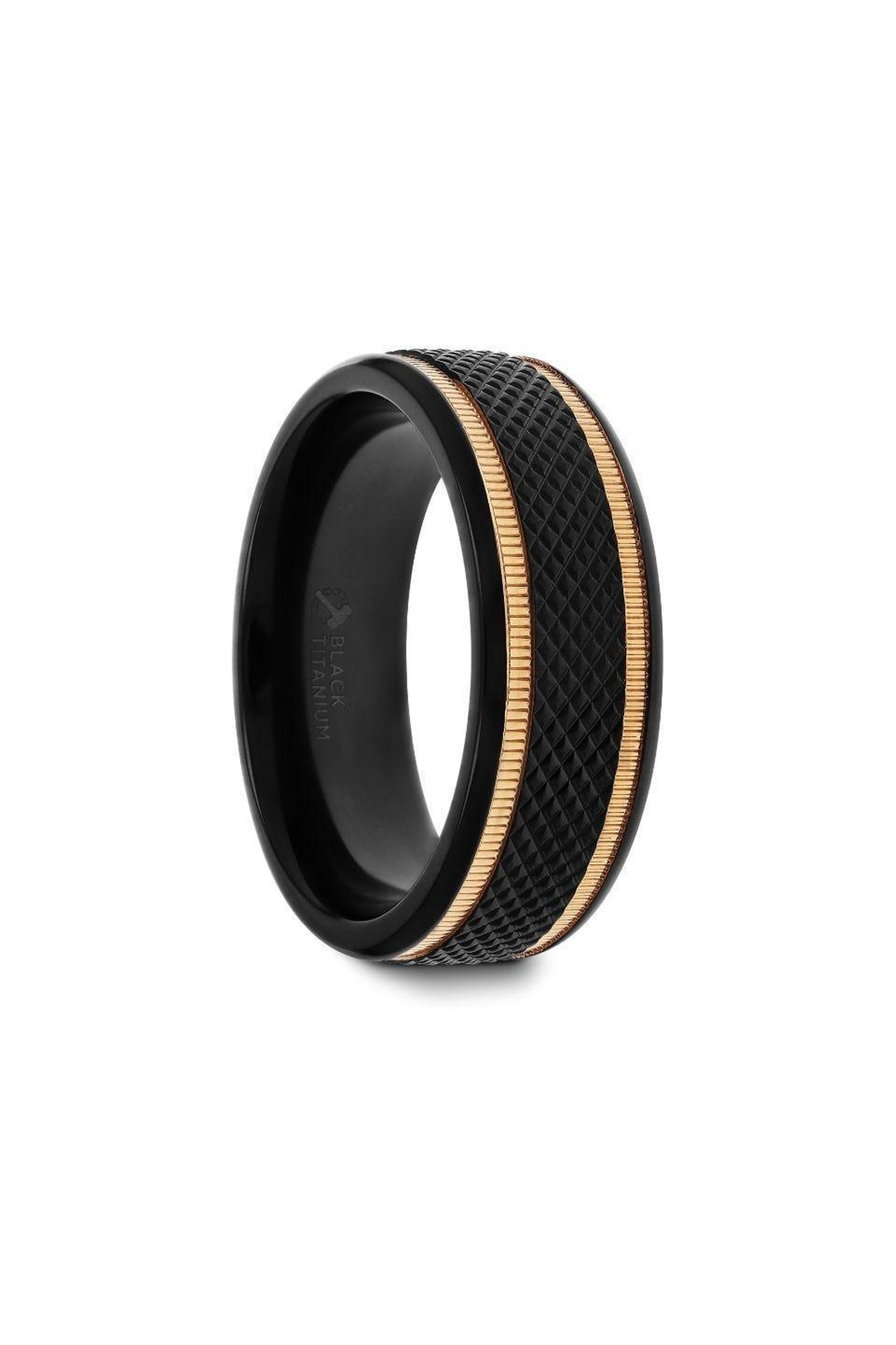 Barque Pattern Larson Jewelers Baroque Titanium Diamond Pattern Wedding Ring (Men ...