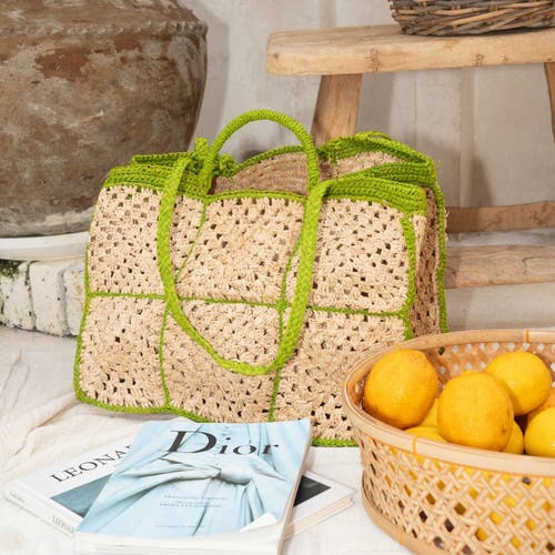 Zanatany Concepts Carrey Raffia Tote Bag In Black