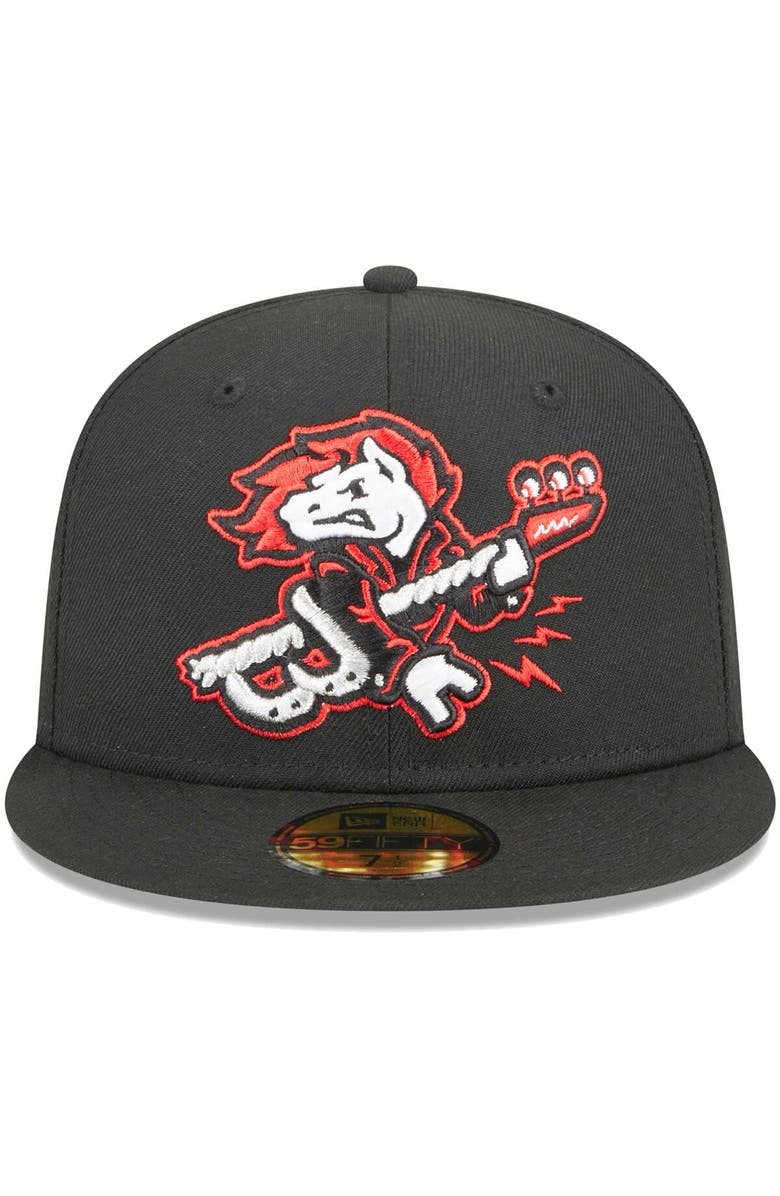 New Era Men's New Era Black Binghamton Rumble Ponies Theme Nights Binghamton Rockin' Horses  59FIFTY Fitted Hat, Alternate, color, 