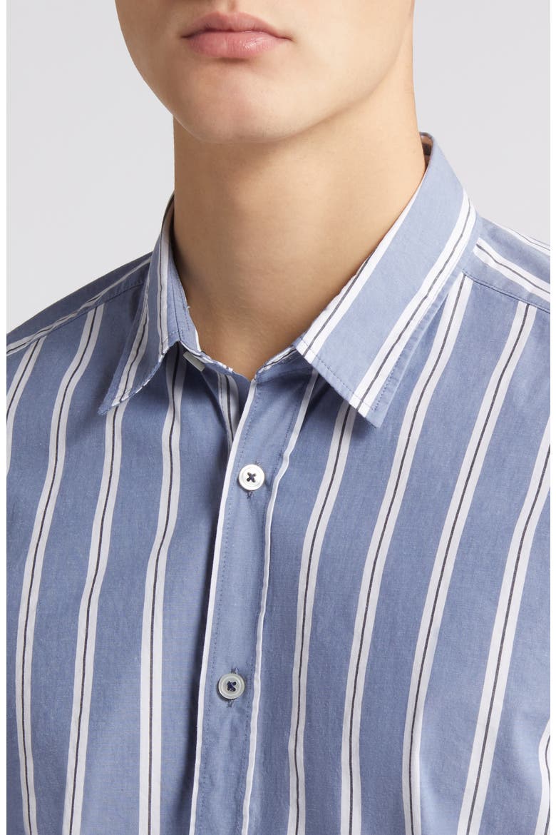Liam Kent Regular Fit Check Stretch Cotton Button-Up Shirt, Alternate, color, OPEN BLUE