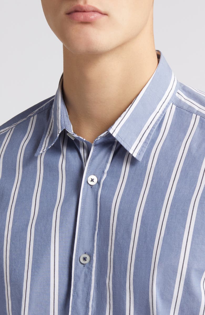 BOSS Liam Kent Regular Fit Check Stretch Cotton Button-Up Shirt, Alternate, color, Open Blue