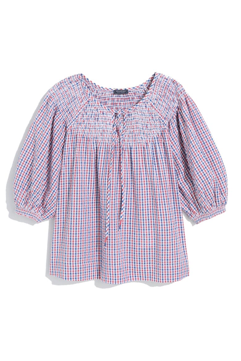 Devin Check Puff Sleeve Top, Alternate, color, MARINER