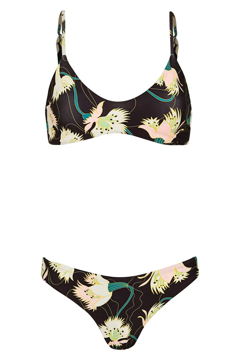 Floral Dream Sublimity Reversible Bikini Bottoms, Alternate, color, BLACK
