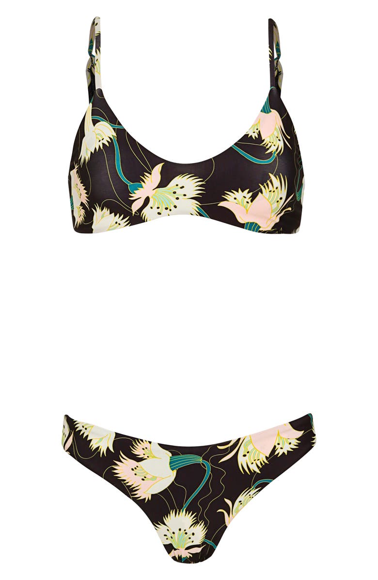 Maaji Floral Dream Sublimity Reversible Bikini Bottoms, Alternate, color, Black