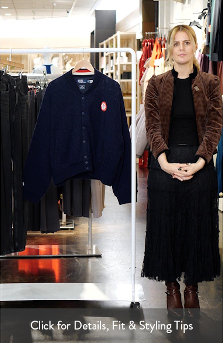 Team USA Cable Stitch Wool & Cashmere Bomber Jacket, sales video thumbnail