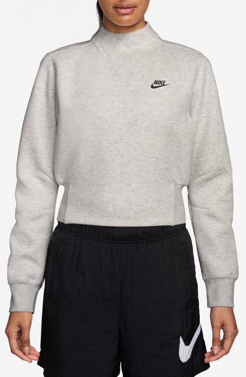 Nike Sportswear Tech Fleece Mock Neck Sweatshirt In Gray